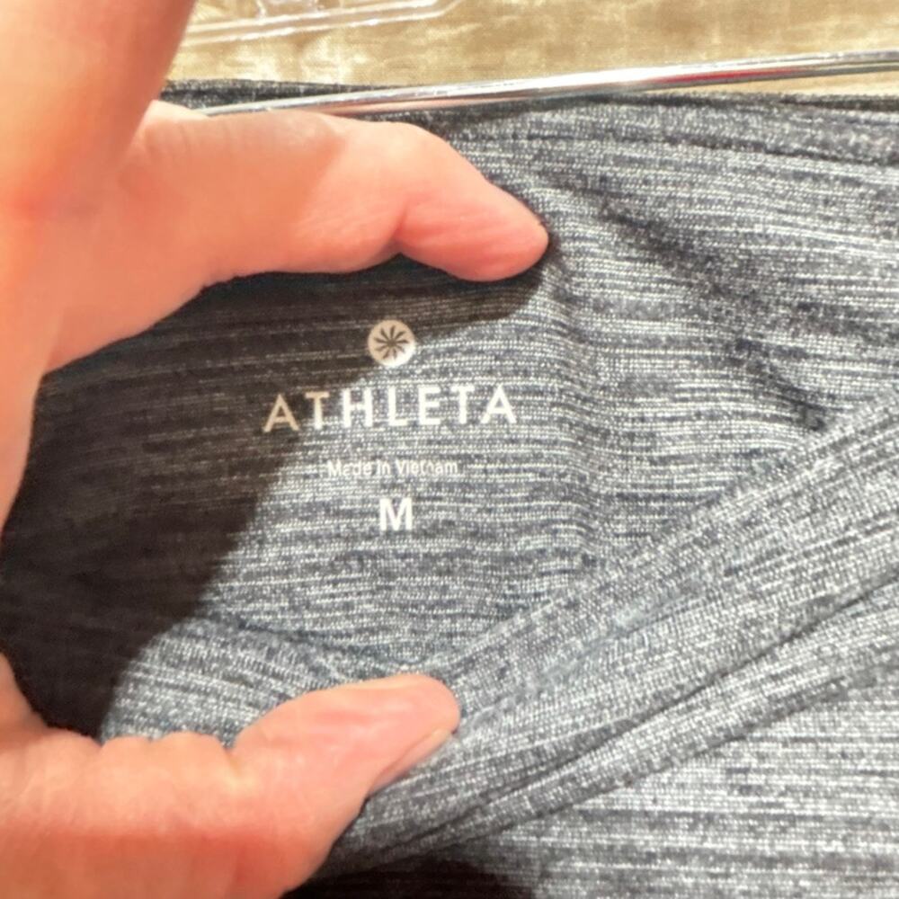 Athleta Womens High Rise Tights Gray Space Dye Leggings M Running Workout - Picture 8 of 11